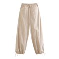 thumbnail image 4 of Women's Baggy Cargo Pants with Pockets High Waist Workout Jogger Pants Casual Trousers, 4 of 10