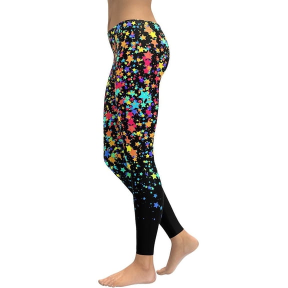 Colorful Gradient Stars Leggings Size: XS for Women | FIERCEPULSE