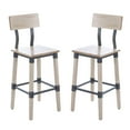 thumbnail image 2 of Flash Furniture Commercial Grade Barstool, Industrial Wood Seat, Antique White (Set of 2), 2 of 17