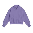 thumbnail image 4 of Fesfesfes Girls Full Zip Stand Collar Fleece Jacket with Pockets and Thumbholes, Casual Solid Color Top for Kids School Daily Wear Ages 5-15 Years, 4 of 7