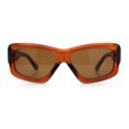 thumbnail image 4 of Womens Oversized Thick Plastic Sport 90s Fashion Rectangle Sunglasses All Brown, 4 of 8