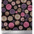 thumbnail image 1 of Soimoi Silk Fabric Mandala Kaleidoscope Print Fabric by The Yard 42 Inch Wide, 1 of 1