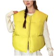 thumbnail image 6 of UPPADA Women's Puffer Vest Fall Casual Stand Collar Lightweight Sleeveless Zip up Padded Jackets Outerwear with Pockets Women Puffer Padded Vest Jacket Ladies Sleeveless Coat Yellow,XL, 6 of 9
