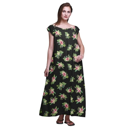 

Bimba NightwearFor Women Printed Nightgown Rayon Long Maxi Dress Sleepwear