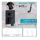 thumbnail image 3 of 25cm Regadera Cuadrada Kit para baño Color Negro, 3 of 4