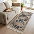 thumbnail image 4 of Kitchen Rug Runner 2'x 5', Vintage Boho Indoor/Outdoor Washable Carpet with Tassels, Middle Century Western Geometric Abstract Art Reversible Low-Pile Soft Area Rug for Living Room, Bedside, Sink, 4 of 9