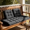 thumbnail image 6 of Kdkad Indoor Outdoor Bench Cushion Set with Backrest, 43.3×18.9 Inch Thick Seat Cushions for Patio Garden Bench, Rattan Wicker Chair Pads, Soft Polyester Bench Pad for Porch Balcony Window Seat, 6 of 8