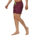thumbnail image 4 of INSPIRE CHIC Men's Summer Holiday Elastic Waistband Drawstring Mesh Lining Swimwear Shorts Burgundy 30, 4 of 6