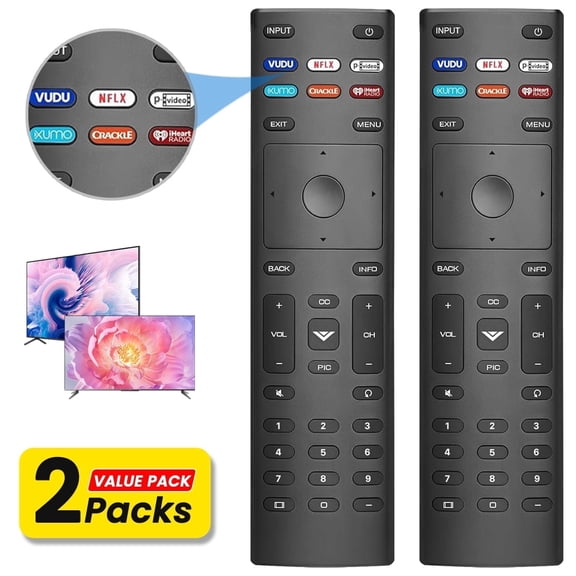 Ustris 2 Pack Remote Replacement compatible with All VIZIO Smart TV Remote, Compatible for VIZIO Remote Control Replacement