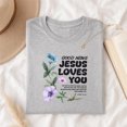 thumbnail image 3 of Jollimate Good News Jesus Loves You Shirt, Christian Floral Graphic Tee, John 3:16 Bible Verse Gift for Women, 3 of 6
