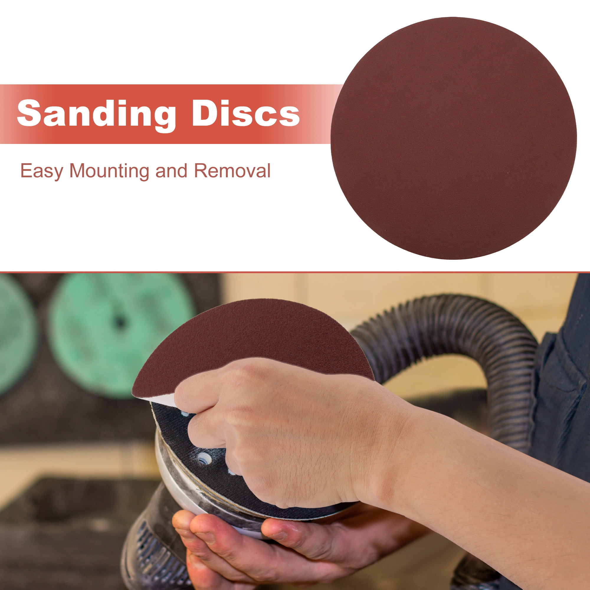 Unique Bargains 12 Inch Sanding Discs Round Hook and Loop Sandpaper 10 PCS 150 Grit