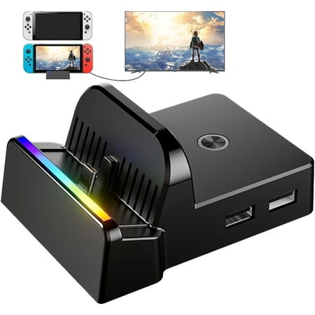 TV Dock for Switch/Switch OLED, A Portable TV Dock Alternative, Equipped with A 4K HD Adapter/USB Port, and Can Replace The Official Switch Dock.