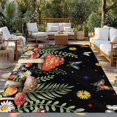 thumbnail image 2 of Spring Mushrooms Outdoor Rug for Patio/Deck/Porch, Non-Slip Large Area Rug 5 x 8 Ft, Farmhouse Pastoral Botanical Stars Rustic Indoor Outdoor Rugs Washable Area Rugs, Camping Rug Carpet Runner, 2 of 8