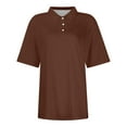 thumbnail image 5 of Holzkary Polo Shirts for Women Short Sleeve Summer Tops Casual Short Sleeve Button Down Collared T Shirts Loose Fit Blouses Polos Golf Shirts Collared Shirt Quick Dry Tennis Work Athletic Tops Brown M, 5 of 7