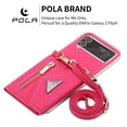 thumbnail image 2 of Decase Samsung Galaxy Z Flip4 Crossbody Wallet Case, Z Flip4 5G Wallet Case with Card Holder for Women,Leather Magnetic Zipper Purse Back Case with Card Slot Kickstand Shoulder Strap,Rose, 2 of 8