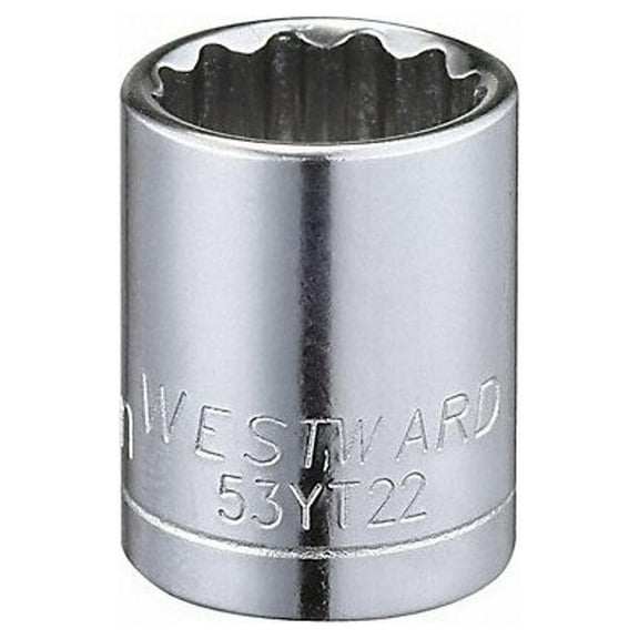 Westward Socket, Steel, Chrome, 14 mm 53YT22