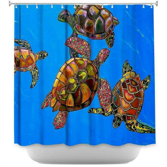 Shower Curtains - DiaNoche Designs - Sarrahs Sea Turtles
