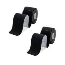 2 Rolls Pack Kinesiology Tape, Athletic Kinesiology Tape for Muscle & Joints Physical Therapy Tape for Knee, Ankle, Shoulder, Back, Plantar Fasciitis, Latex Free and Water Resistant, Black