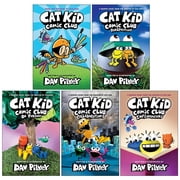 Cat Kid Comic Club by Dav Pilkey 5 Books Set - Graphic Novels - HB