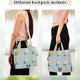 thumbnail image 4 of FORMRS Womens Corduroy Tote Bag Crossbody Shoulder Handbag with Pocket, Green Cute Rabbits, 4 of 7