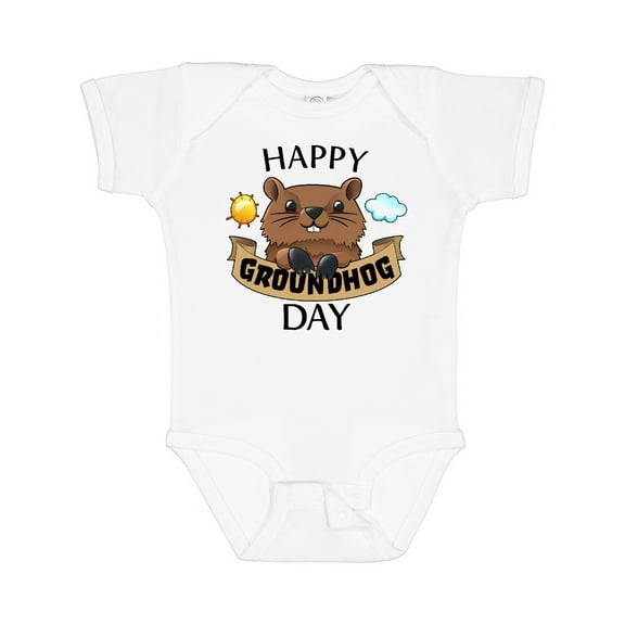 Inktastic Happy Groundhog Day Cute Boys or Girls Baby Bodysuit