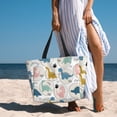 thumbnail image 3 of Wukai Cute Dinosaurs Print Zipper Bag,large Beach Tote Bag,Waterproof Sandproof Bag,Grocery and Picnic Tote Travel Bag, 3 of 5