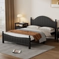 thumbnail image 2 of Traditional Concise Style Black Solid Wood Platform Bed, 2 of 5