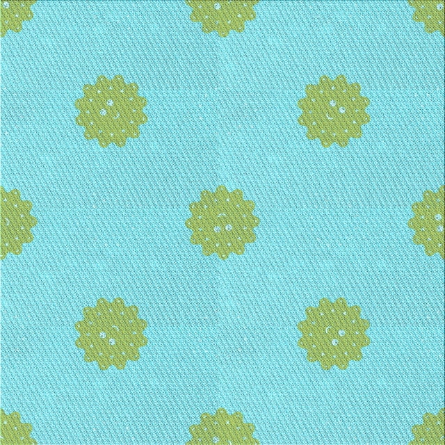 Ahgly Company Tapis d'Intérieur Lavable en Machine Carré Turquoise Moyen Vert, 4 Pieds Carré