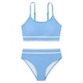 thumbnail image 5 of SILVERCELL 9-16T Girls 2 Piece Summer Ribbed Swimsuits, Teens Girls' Striped Bikinis Bathing Suit Adjustable Straps Swimwear For Beach, Swimming Pool, Spring Break, 5 of 8