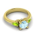 thumbnail image 3 of Diamond-Capitals 2.50 Carat Elegant Round Cut Aquamarine & Peridot Gemstone Three Stone Ring for Engagement 18K Yellow Gold Size 10, 3 of 8