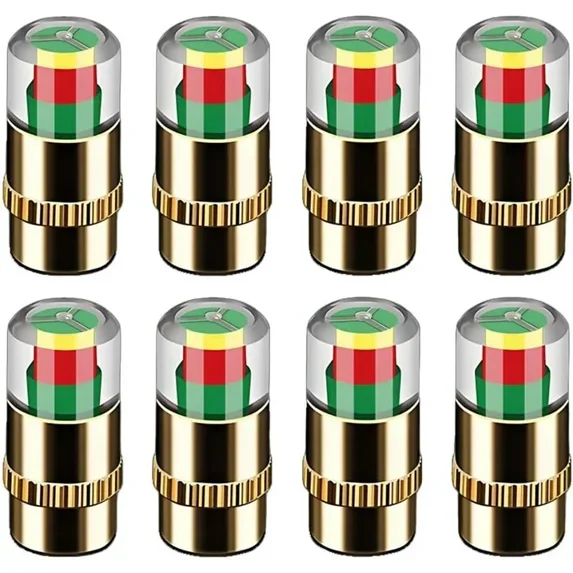 2026 New Universal Tire Pressure Monitoring Valve Stem Caps, 3-Color Pressure Sensor Indicator for Cars, Trucks, SUVs Easy-to-Use Valve Stem Covers with Built-In Sensor(8Pcs)