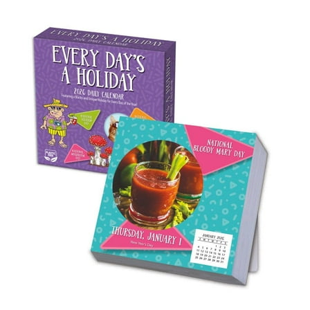 Turner Licensing, Everydays A Holiday Photo 2026 Desk Calendar, 5.5'' X 5.5'', 12-Month Calendar with Stapled Binding