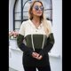 thumbnail image 4 of Sudadera de Lana Extragrande con Capucha y Colores Contrastantes para Mujer, de Punto, con Cuello en V, Informal, con Bolsillos y Verde M, 4 of 9
