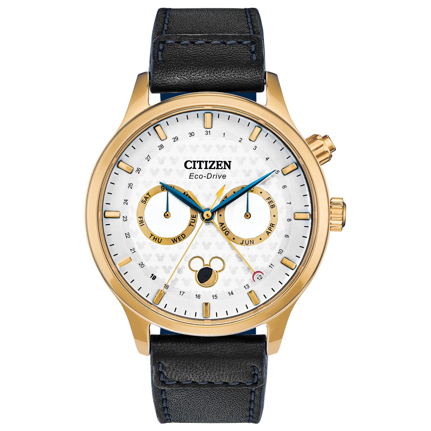 CITIZEN - Citizen Men's Eco-Drive Mickey Mouse Black Leather Strap Watch AP1058-11W - Walmart