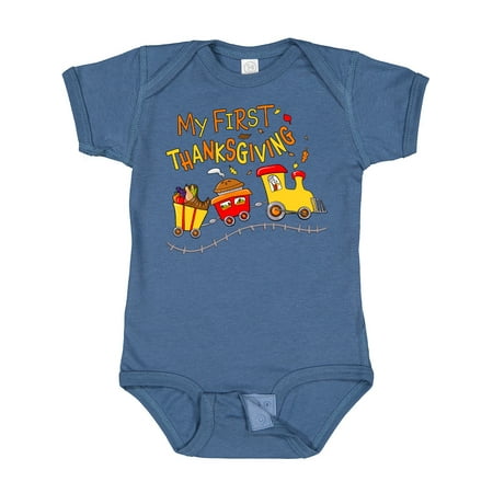 

Inktastic My 1st Thanksgiving Turkey Train with Food Gift Baby Boy or Baby Girl Bodysuit