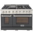 thumbnail image 2 of Professional 48-in Propane Gas Range Oven in Cement Gray w/ True Simmer Burners, 2 of 14