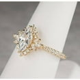 thumbnail image 2 of Cora Jewellery 1CT Art Deco Marquise Moissanite Engagement Ring For Women, 14K Yellow Gold, 2 of 5