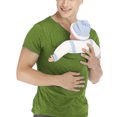 thumbnail image 2 of amropi Men's Baby Carrier Soothe V Neck Short Sleeve Kangaroo T Shirt Army Green,XXL, 2 of 6