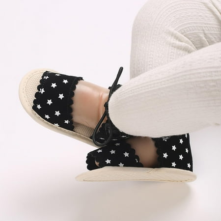 

Hipattires Baby Girls Shoes Non Slip Black Comfortable Fashion Sandals First Walking Boys Shoes