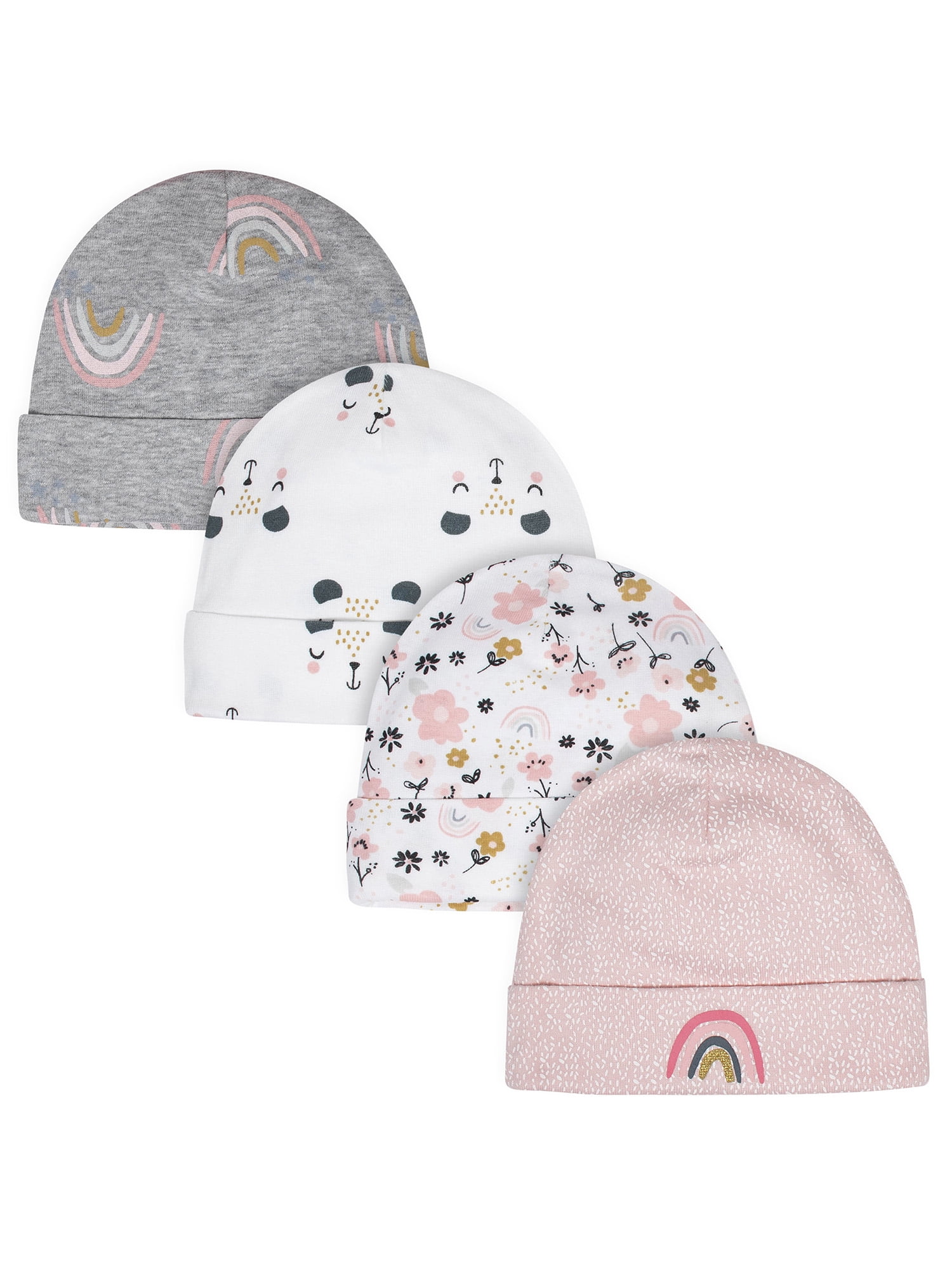 Gerber Baby Girls Caps & Mittens Set, 8-Piece