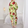 thumbnail image 5 of Kll Cherries And Ladybirds Print Women'S Long Sleeve Pajamas With Pants Sleepwear Loungewear 2 Set-Small, 5 of 9