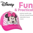 thumbnail image 4 of Disney Toddler Girls' Baseball Hats - 2 Pack Adjustable Minnie Mouse Fitted Ball Caps for Girls, 4 of 6