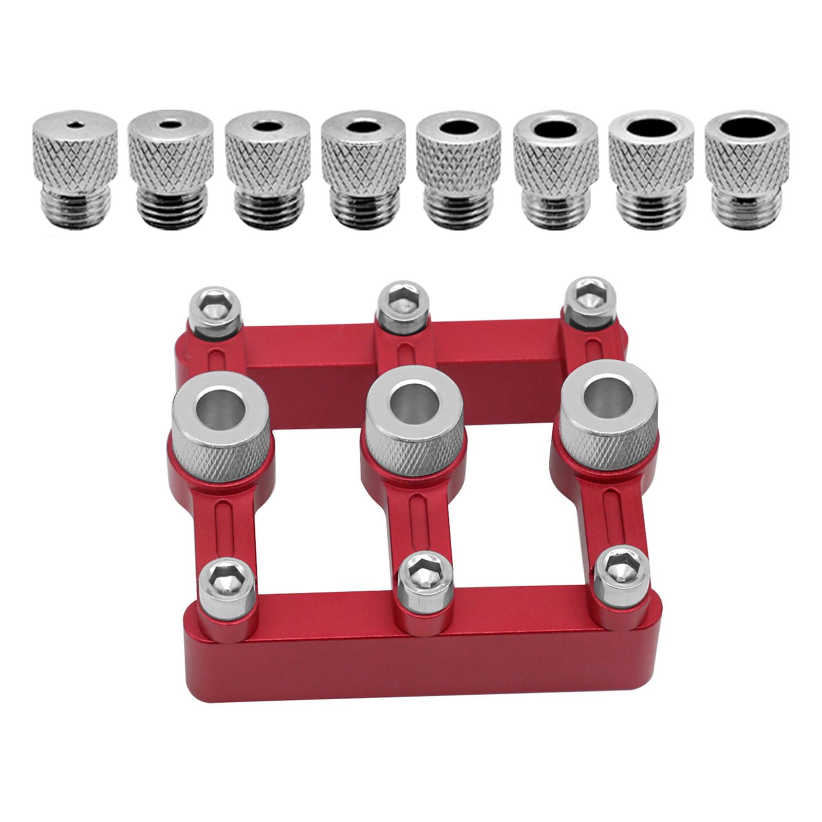 Dowelling Jig Wood Dowel Jig for Straight Holes Adjustable Self Centering Dowelling Jig for Drawers Craft Construction Cabinets Woodworking 11 drill bushing