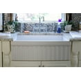 thumbnail image 6 of Farmhaus Fireclay Quatro Alcove Reversible Sink with a Fluted Front Apron and Decorative 2 1/2" Lip on One Side and 2" Lip on the Opposite Side, 6 of 7