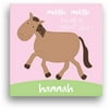 Sandra Magsamen Personalized Horse Canvas Wall Art, 16" x 16", Pink