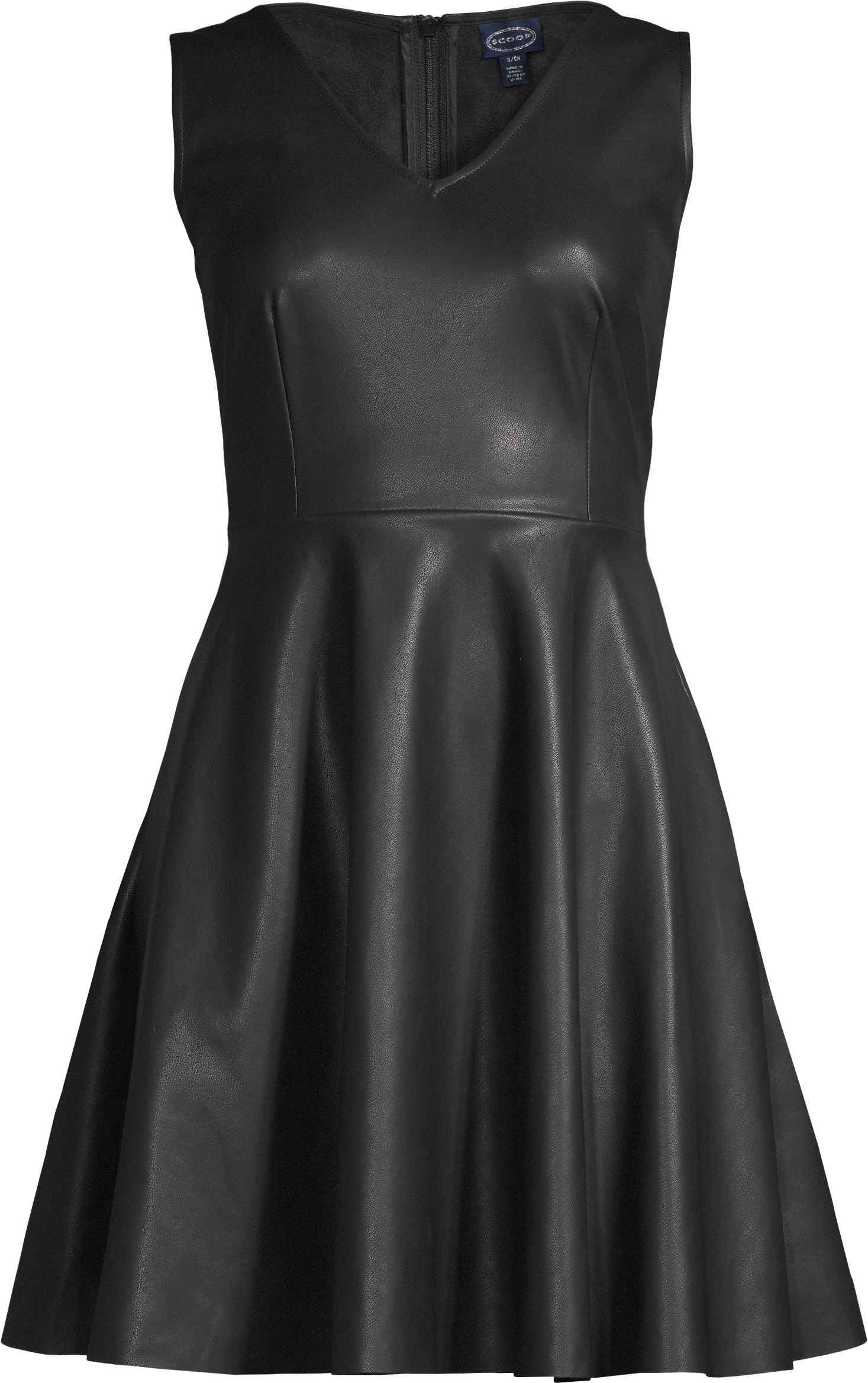 Scoop Vegan Leather Fit and Flare Dress Women's - image 5 of 6