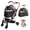 Black + Carbon steel, variant on FENGFAN 2-in-1 Detachable Foldable 4 Wheels Pet Stroller with Detachable Carry Basket Black+Gold for Dogs Cats