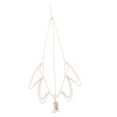 thumbnail image 1 of Diadema dorada de moda con tocado de hada, cadena de cuentas de perlas y borlas., 1 of 5