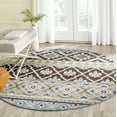 thumbnail image 2 of SAFAVIEH Veranda Dogon Geometric Indoor/Outdoor Area Rug, Chocolate/Blue, 3' x 3' Round, 2 of 6