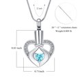 thumbnail image 2 of Crystal Heart in Heart Pendent for Ashes and Chain Cremation Jewelry for Ashes Perfume Memory Necklace for Men Women, 2 of 5
